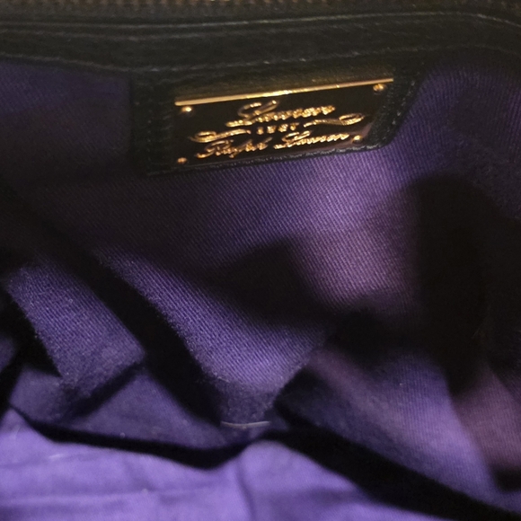 Ralph Lauren leather Bermondsey Hobo handbag pebble texture. Deep Purple Lining - Picture 11 of 12
